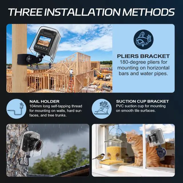 Alt view image 5 of 6 - Time Lapse Camera WiFi Construction Outdoor 4k Timelapse Camera | Captures Plant Growth,City Traffic,Gifts Idea,Nature,Weather Records,110°Angle View,6 Months Battery Life,Include 32 TF Card