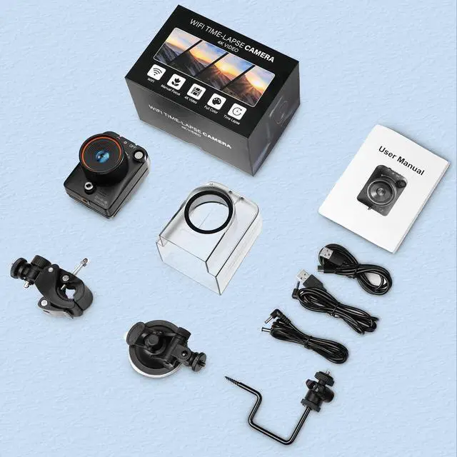 Alt view image 6 of 6 - Time Lapse Camera WiFi Construction Outdoor 4k Timelapse Camera | Captures Plant Growth,City Traffic,Gifts Idea,Nature,Weather Records,110°Angle View,6 Months Battery Life,Include 32 TF Card
