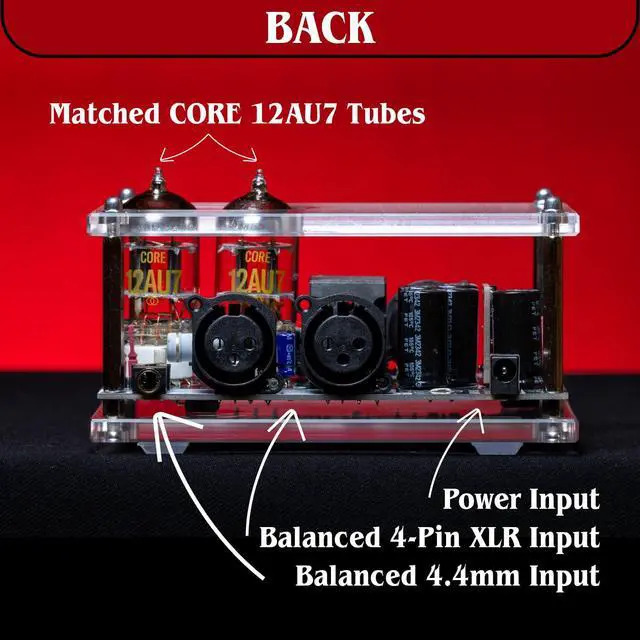 Alt view image 5 of 7 - Gremlin Headphone Amp Headphone Tube Amplifier,Class A Balanced Tube Amp,Replaceable Tubes 12au7,6922/XLR,4.4mm Balanced Interface.Amp for HiFi Desktop Speakers,Loved By Audio Enthusiasts
