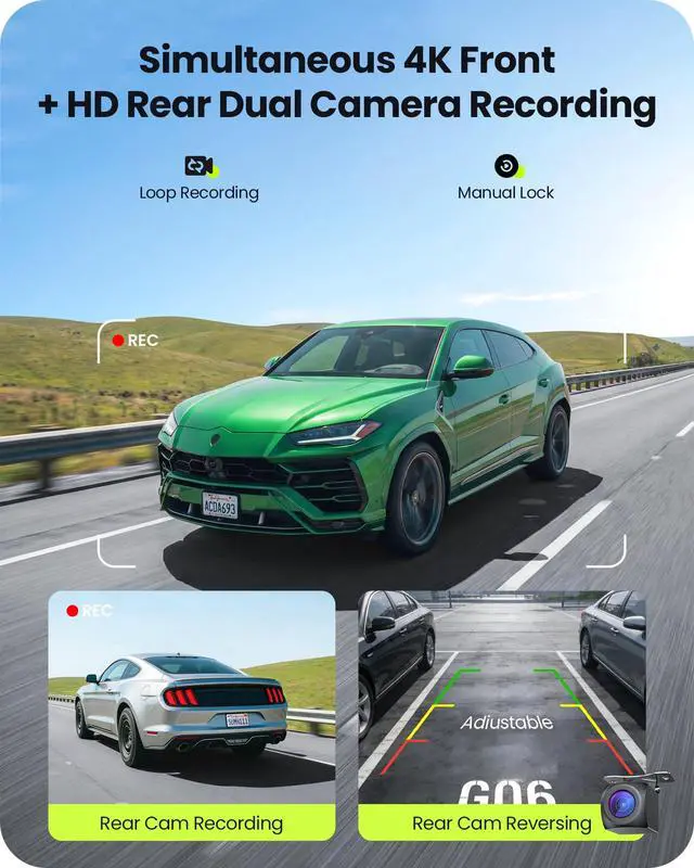Alt view image 6 of 7 - 9.26" Portable CarPlay Screen for Apple Carplay & Android Auto with 4K Dash Cam & HD Backup Camera, Wireless Car Play with Strongest Bluetooth 5.2, OTA Updates, Voice Control, GPS Navigation
