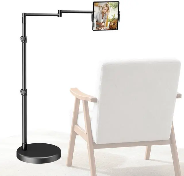 Main image of iPad Holder for Bed, Tablet Floor Stand with Weighted Base | 11 Pound Stable Base, 20in Long Swivel Arm, Designed for Bed, Recliner & Chair, Fits iPad Pro Air iPhone & 4.7-13in Tablet