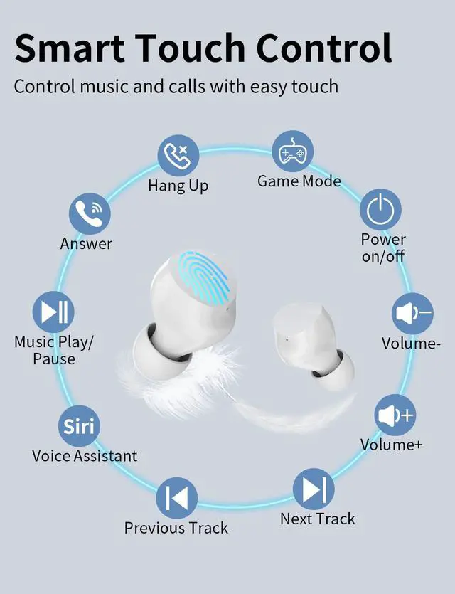 Alt view image 3 of 7 - Wireless Earbuds for Kids, Headphones with Cute Panda Charging Case with Mic, Noise Cancelling,Typ-C, 3D Stereo Waterproof Bluetooth buds for Sport & Outwork,3 x ear caps(S,M,L)