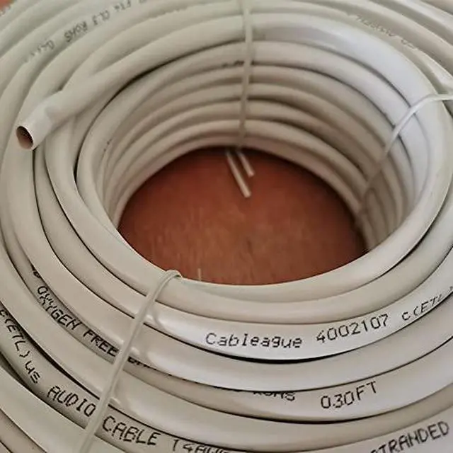 Alt view image 7 of 7 - 100Feet 16AWG 2 Conductor Speaker Wire 16/2 100Ft 99.9% Oxygen Free Copper ETL Listed & CL3 Indoor Speaker Cable White