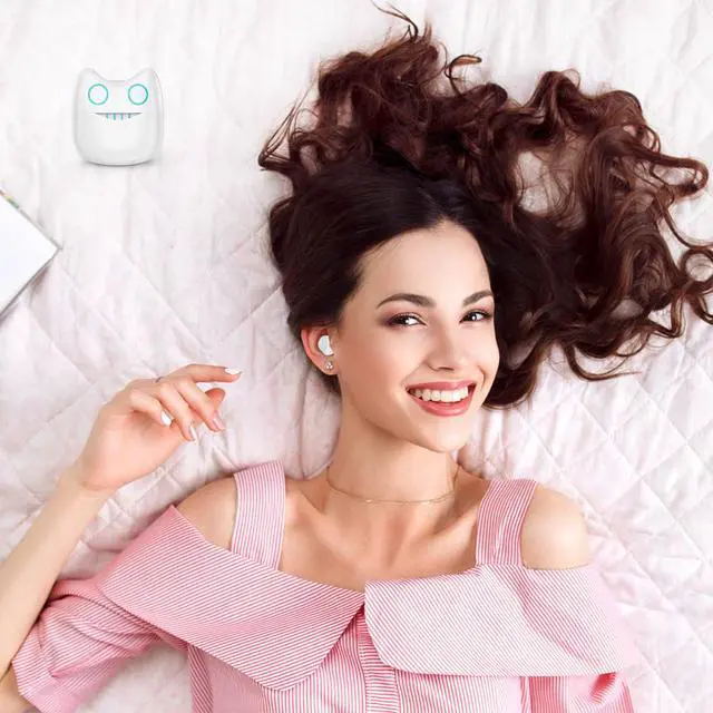 Alt view image 6 of 7 - Wireless Earbuds for Kids, Headphones with Cute Panda Charging Case with Mic, Noise Cancelling,Typ-C, 3D Stereo Waterproof Bluetooth buds for Sport & Outwork,3 x ear caps(S,M,L)