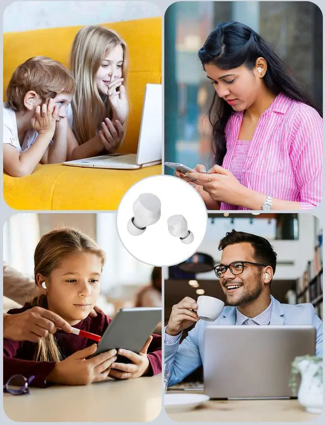Alt view image 7 of 7 - Wireless Earbuds for Kids, Headphones with Cute Panda Charging Case with Mic, Noise Cancelling,Typ-C, 3D Stereo Waterproof Bluetooth buds for Sport & Outwork,3 x ear caps(S,M,L)