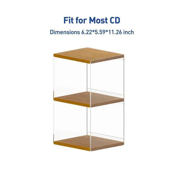 Alt view image 6 of 7 - Retro Walnut-colored MDF CD Holder Desk Rack Organizer, Cute Holds 30 CD Case, Cd Holder Stand, CD Storage/Shelf/Tower/Stand Dollar, Fit for Theatre Room