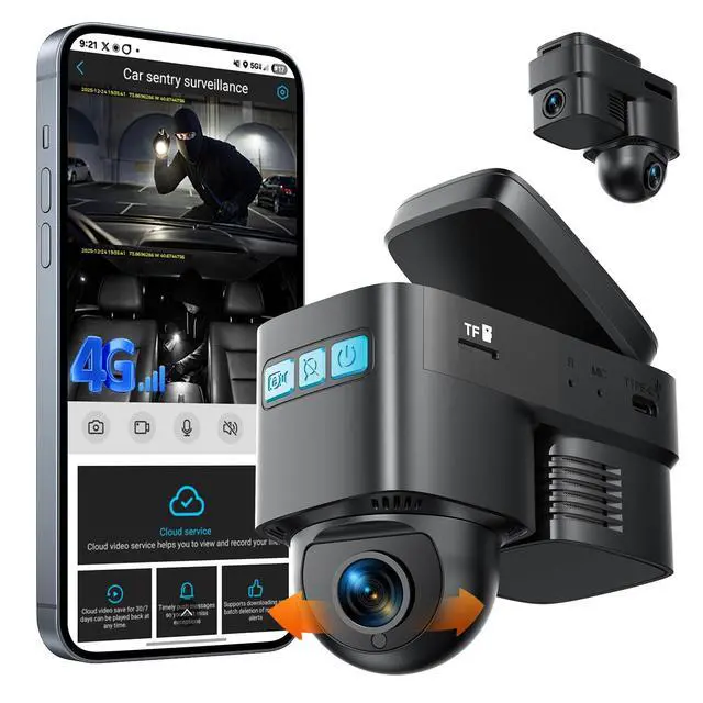 Main image of 4G LTE Cellular Dash Cam with Live Streaming & GPS Tracking - Dual Car Security Camera with Remote Live View,Cloud Storage,AI Motion Detection,Sentry Mode, Anti-Theft Protection for Vandalism