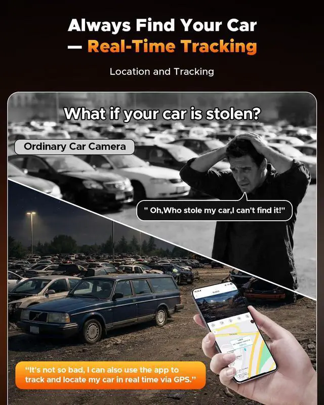 Alt view image 5 of 7 - 4G LTE Cellular Dash Cam with Live Streaming & GPS Tracking - Dual Car Security Camera with Remote Live View,Cloud Storage,AI Motion Detection,Sentry Mode, Anti-Theft Protection for Vandalism
