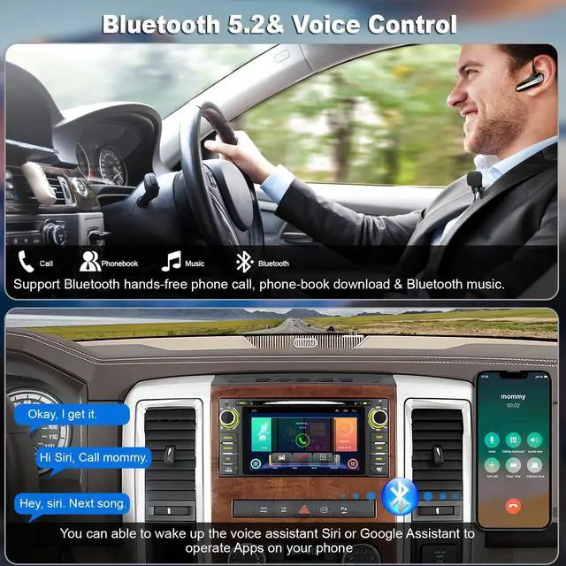 Alt view image 5 of 7 - Car Radio with CD/DVD Player for Dodge RAM 1500 2500 3500 (2009-2012), for Jeep Wrangle/Unlimited (2007-2015), 7 Inch Touch Screen Car Stereo with Carplay& Android Auto, Bluetooth & GPS,FM/AM Radio