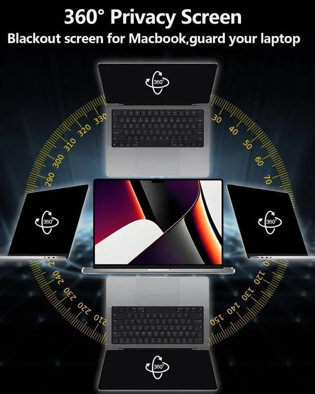 Alt view image 5 of 6 - Easy On/Off Magnetic 360° Privacy Screen Filter Compatible with Macbook Neo 13 inch(A3404), Anti Glare Laptop Privacy Screen Shield- UV block