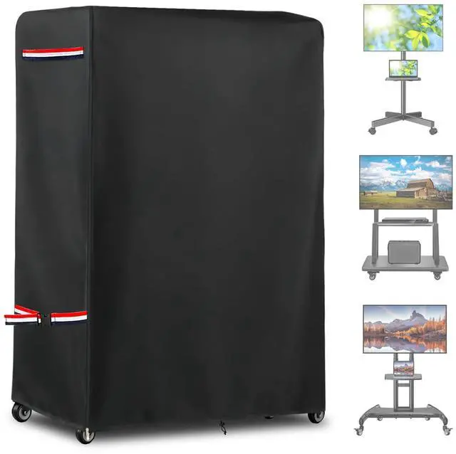 Main image of Outdoor TV Cover 48 Inch Weatherproof,With Zipper 600 Heavy-Duty Waterproof Dustproof Outdoor TV Stand Covers For Mobile TV Carts With Floor Stand Base (For 45-50 Inch Mobile TV Cart)