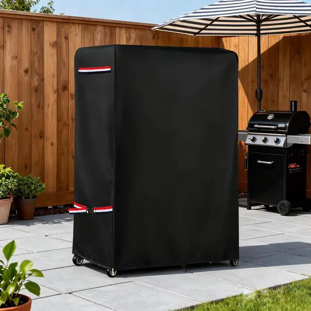 Alt view image 6 of 7 - Outdoor TV Cover 48 Inch Weatherproof,With Zipper 600 Heavy-Duty Waterproof Dustproof Outdoor TV Stand Covers For Mobile TV Carts With Floor Stand Base (For 45-50 Inch Mobile TV Cart)