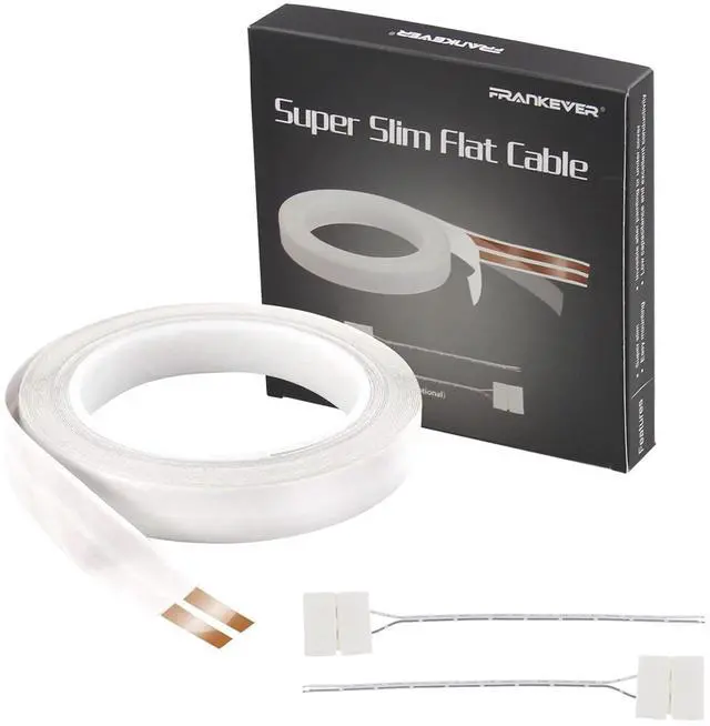 Main image of 23-Gauge Hidden Super Flat Speaker Audio Cable Wire (25ft+2 Connectors-D) | Super Flat Ghost Wire Suitable for Audio Wire, LED Lighting and Other Low Voltage Appliance Connection