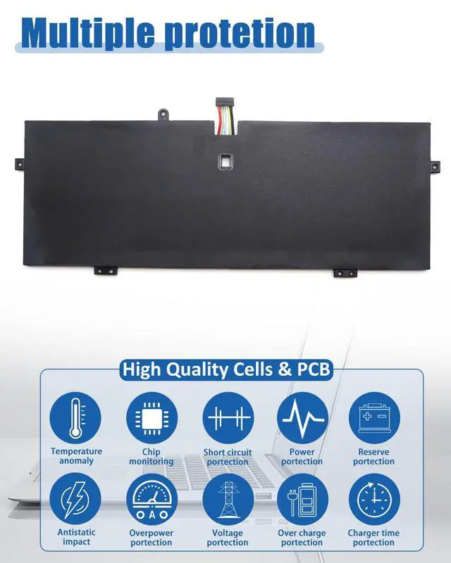 Alt view image 7 of 7 - 75Wh L21C4PH0 L21B4PH0 Battery Replacement for Lenovo IdeaPad Yoga 9-14IAP7 Type 82LU/ Yoga 9-14IRP8 Type 83B1 Series Notebook L21D4PH0 SB11D97143 SB11D97136 15.52V 4835mAh