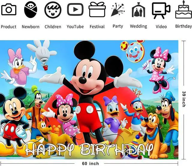 Alt view image 3 of 3 - Wall Decor Backdrop for Birthday Decorations Birthday Banner for Kids Party Supplies (5x3ft)