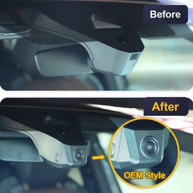 Alt view image 3 of 7 - Front 4K+Rear 1080P Dash Cam Adapts for Volkswagen ID.4 2021-2025 & Audi Q4 e-tron Sportback 2022-2026, OEM Look, 2 Way HD Video, WiFi & APP, Loop Recording, G-Sensor, Easy to Use, 128GB Card
