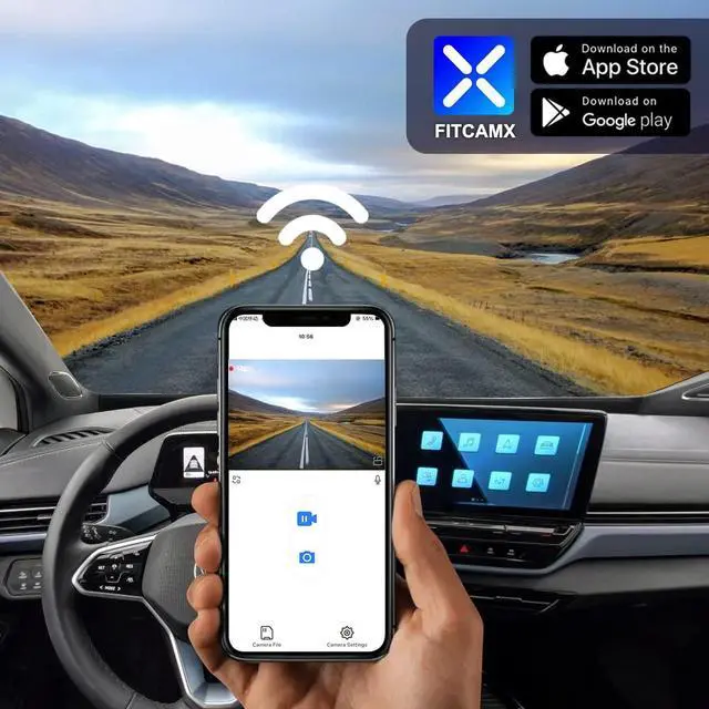 Alt view image 4 of 7 - Front 4K+Rear 1080P Dash Cam Adapts for Volkswagen ID.4 2021-2025 & Audi Q4 e-tron Sportback 2022-2026, OEM Look, 2 Way HD Video, WiFi & APP, Loop Recording, G-Sensor, Easy to Use, 128GB Card