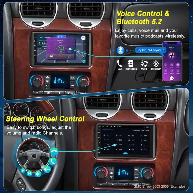Alt view image 5 of 7 - (4+128GB)Car Radio for 2003-2006 Chevrolet Chevy Silverado GMC Sierra Yukon | Android 14,7 Inch IPS Touch Screen, sierra radio with Bluetooth/WiFi/GPS/FM/SWC/Backup Camera