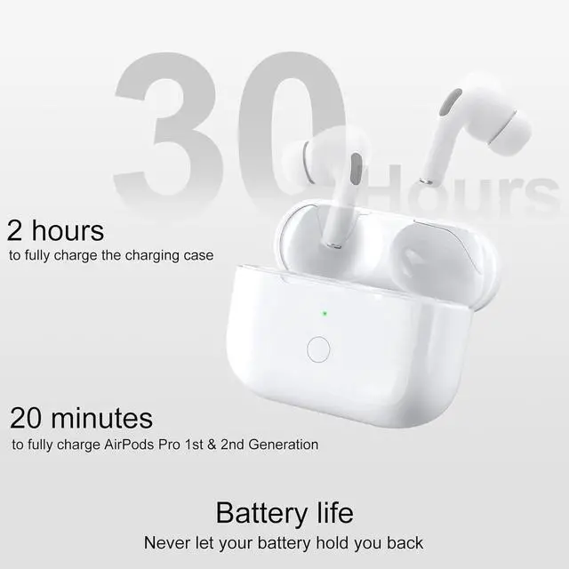 Alt view image 3 of 7 - Charing Case Compatible for AirPods Pro, Wireless Charging Case Replacement for AirPod Pro 1st/ 2nd Generation Charger Case (No Earbuds) (Lightning)
