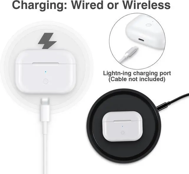Alt view image 5 of 7 - Charing Case Compatible for AirPods Pro, Wireless Charging Case Replacement for AirPod Pro 1st/ 2nd Generation Charger Case (No Earbuds) (Lightning)