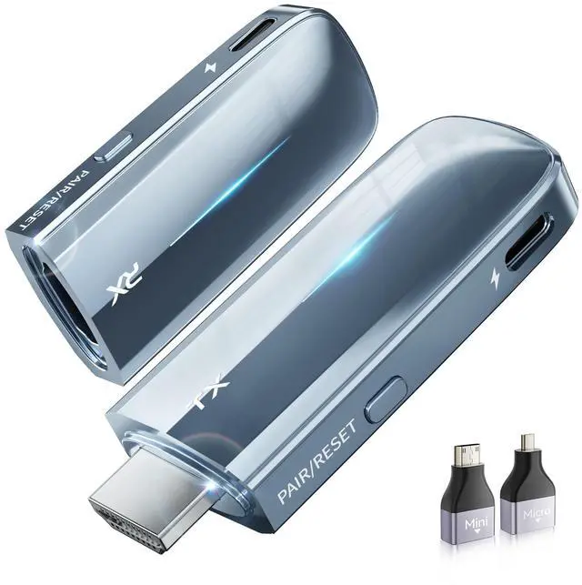 Main image of 2027 Upgrade Wireless HDMI Transmitter and Receiver 400FT/120M, LDS Antenna Low-Latency Dual-Band 5.8+2.4G, 4K Decode 10Bit 1.08 Billion Hues Display Video and Audio to Monitor from Projector/TV Box