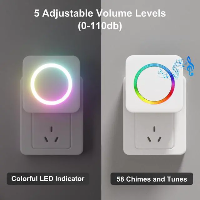 Alt view image 2 of 7 - Wireless Driveway Alarm - Motion Sensor Door Chime Motion Detector | 58 Melodies & 500FT Range, Business Entry Alert, Elderly Care