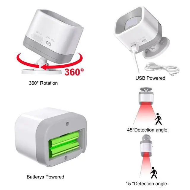 Alt view image 7 of 7 - Wireless Driveway Alarm - Motion Sensor Door Chime Motion Detector | 58 Melodies & 500FT Range, Business Entry Alert, Elderly Care