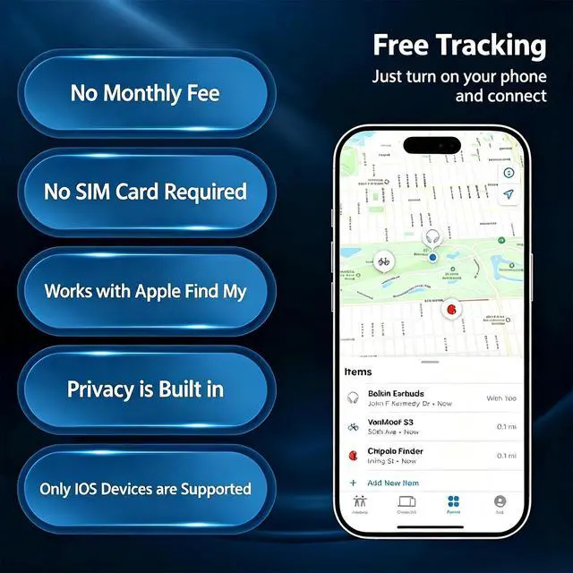 Alt view image 5 of 7 - 2 Pack GPS Tracker for Vehicles,Hidden Vehicle Locator,No Monthly Fee | Tracker Device for Vehicles,Car GPS Tracker | iOS Only | Magnetic | No SIM Card | Waterproof | Use with Find My