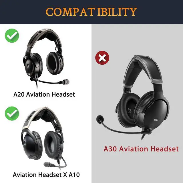 Alt view image 2 of 7 - Earpads for Bose Aviation (A20/X A10) - Black | Not Fit Bose A30 Aviation Headphones
