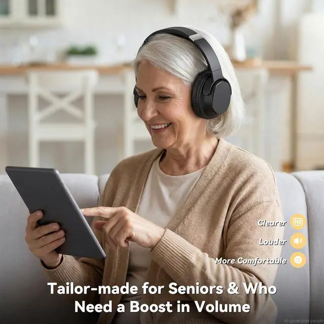 Alt view image 2 of 7 - Wireless Headphones for TV, TV Headphones Wireless for Seniors, Bluetooth 5.2 Headphones fot TV with Transmitter Charging Dock, 65H Playtime, Low Latency, Easy Plug & Play for Elderly & Parents