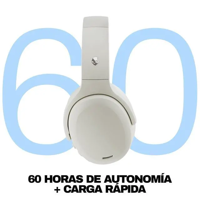 Alt view image 3 of 7 - Crusher ANC 2 Wireless Over-Ear Bluetooth Headphones with Extra USB-C Charging Cable, Multi-Sensory Bass, Active Noise Cancelling, 60 Hours Battery, Microphone iPhone Android - Bone