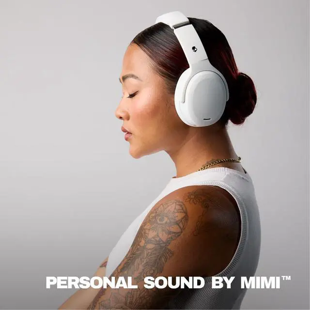 Alt view image 5 of 7 - Crusher ANC 2 Wireless Over-Ear Bluetooth Headphones with Extra USB-C Charging Cable, Multi-Sensory Bass, Active Noise Cancelling, 60 Hours Battery, Microphone iPhone Android - Bone