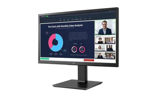 Alt view image 3 of 7 - Electronics 24BP75CP-B 24 Inch Professional PC Screen - IPS Panel FHD (1920x1080), 5ms GtG 75Hz, Stand with Multiple Settings, Speakers, Webcam (2MP) and Built-in Microphone, USB-C (65W)