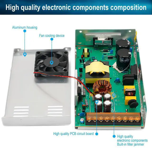 Alt view image 4 of 7 - 24V 25A 600W DC Switching Power Supply, Universal Regulated Switching AC110V/220V (SMPS), 24 Volt Power Supply for 3D Printer, CCTV Camera Security System,Computer Project
