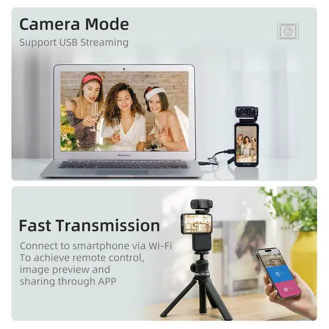 Alt view image 6 of 7 - M3 Handheld Digital Camera, 5K Video Camcorder 48MP 4K/60fps, 3.5'' Flippable Screen 3250mAh Battery WiFi IR Night Vision Camera for YouTube Vlogs w/64G Card