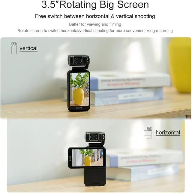 Alt view image 7 of 7 - M3 Handheld Digital Camera, 5K Video Camcorder 48MP 4K/60fps, 3.5'' Flippable Screen 3250mAh Battery WiFi IR Night Vision Camera for YouTube Vlogs w/64G Card
