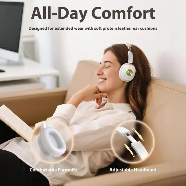 Alt view image 7 of 7 - Wireless Headphones for TV Watching, TV Headset Wireless for Seniors with Transmitter Charging Dock, Bluetooth V5.4 Over Ear TV Headphones &No Audio Delay, Gift for Elderly/Parents