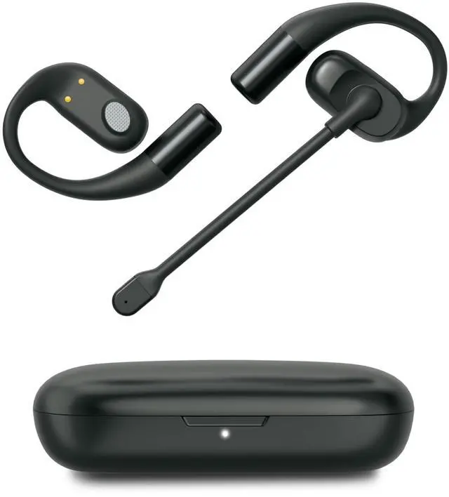 Main image of NoiseZero Open-Ear Wireless Earbuds with ENC Mic, Privacy-Focused Audio for Clear Calls, Open-Ear Headphones for Work, Travel & Running, IPX4, Charging Case - Black