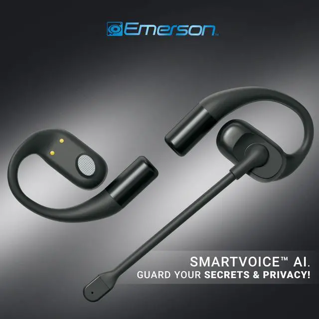 Alt view image 2 of 7 - NoiseZero Open-Ear Wireless Earbuds with ENC Mic, Privacy-Focused Audio for Clear Calls, Open-Ear Headphones for Work, Travel & Running, IPX4, Charging Case - Black