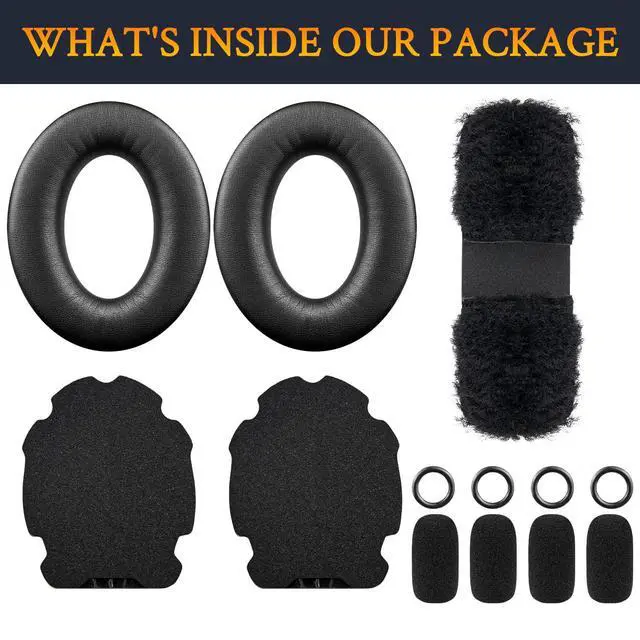 Alt view image 3 of 7 - Replacement Kit for Bose Aviation (A20/X A10) - Black | EarPads + Headband + Mic Cover for (A20/X A10) Headphones