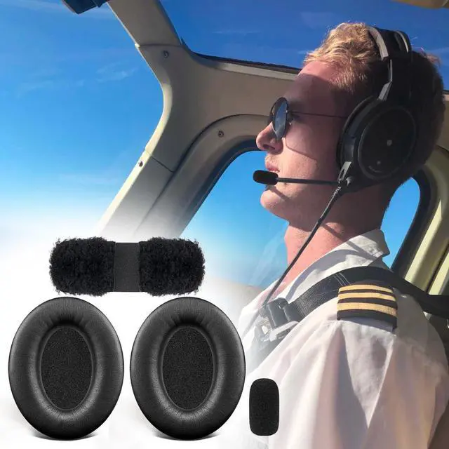 Alt view image 7 of 7 - Replacement Kit for Bose Aviation (A20/X A10) - Black | EarPads + Headband + Mic Cover for (A20/X A10) Headphones