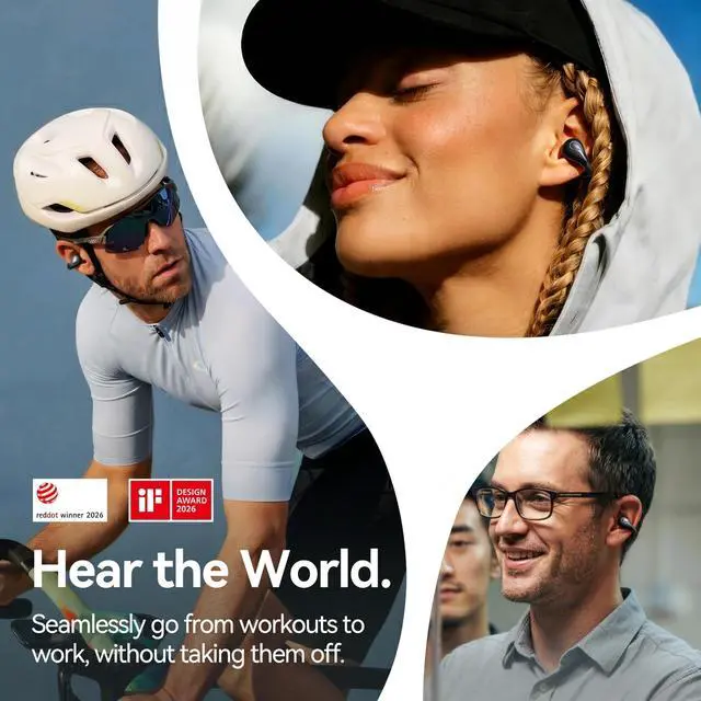 Alt view image 4 of 7 - Air Open Ear Clip-on EarbudsZero-Gravity Wearable TechGreen | Ultra Comfortable Patented 0-Pressure | Only 5g | Certified Hi-Res LDAC | 6H/42H Playtime | Al Clear Calls | No Sound Leakage