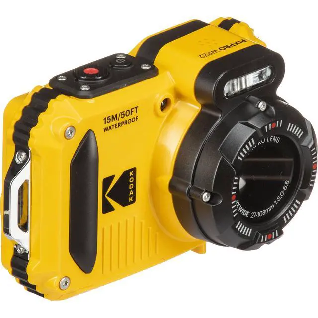 Alt view image 5 of 6 - Kodak PIXPRO WPZ2 Rugged Waterproof Digital Camera Bundle with Black Point & Shoot Case + 32GB microSDHC Card (Yellow) Bundle (3 Items)