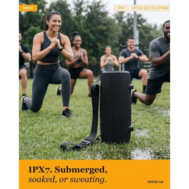 Alt view image 5 of 7 - HD-Max Loud Portable Wireless Bluetooth Speaker, 60W IPX7 20H | RGB Power bank Outdoor Speaker, TWS Stereo Pairing, Carry Strap & Deep Bass for Backyard Parties, USB-C Charging