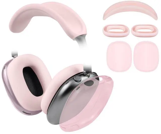 Main image of Case Cover Kit for (AirPods Max 2/1) - Pink | Sweat Proof Kit (Headband Cover + TPU Case Protector + Silicone Ear Covers) for Gym Exercise, Easy to Clean