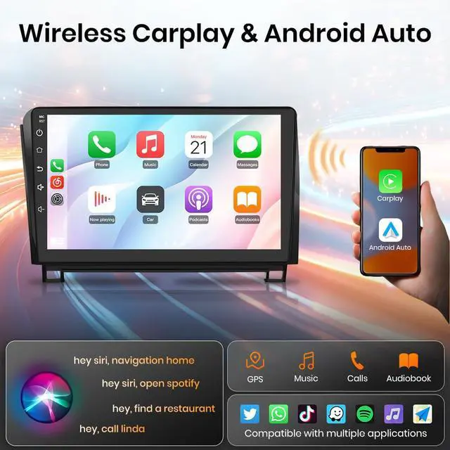 Alt view image 5 of 7 - Car Stereo for Toyota Tundra 2007-2013 Toyota Sequoia 2008-2018 5G WiFi | 10.1 Inch Touch Screen 5GWiFi 4G RAM 64G ROM with Wireless Carplay&Android Auto SWC GPS Navigation Bluetooth Backup Camera
