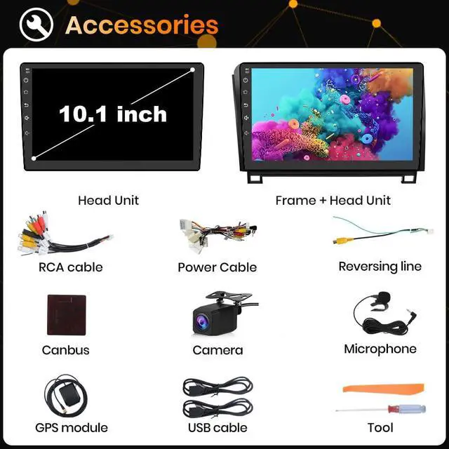 Alt view image 7 of 7 - Car Stereo for Toyota Tundra 2007-2013 Toyota Sequoia 2008-2018 5G WiFi | 10.1 Inch Touch Screen 5GWiFi 4G RAM 64G ROM with Wireless Carplay&Android Auto SWC GPS Navigation Bluetooth Backup Camera