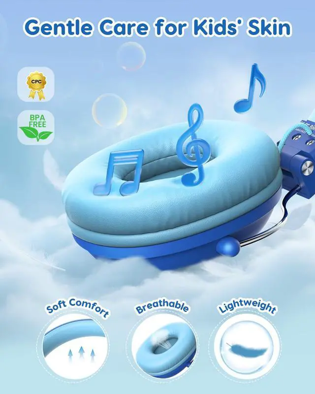 Alt view image 5 of 7 - Kids Headphones Wired for School, 74-85dB Limiter, Blue OHW342 | Foldable on-ear Stereo Sound, no Mic, 3.5mm Jack,for Kids Boys Girls Classroom Travel Chromebook iPad Tablets