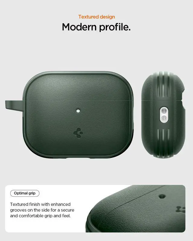 Alt view image 3 of 7 - Vault Case Designed for AirPods Pro 3 Case (2025) | Secure Magnetic Lock, Military-Grade Drop Protection, Carabiner Included - Midnight Green