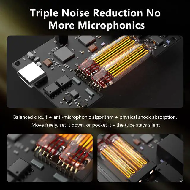 Alt view image 5 of 7 - MUSEHiFi M3 Ultra Portable Tube DAC Amp with JAN6418 Vacuum Tube, 460mW/480mW Balanced Output, USB C Dongle DAC for IEMs & Headphones, Amplifier for Phone/PC/Mac